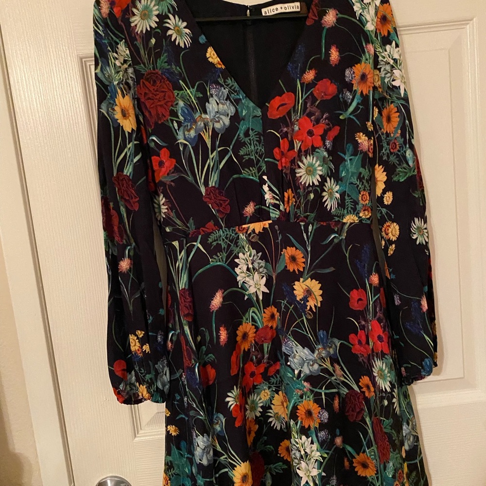 Alice + Olivia Floral Black Dress